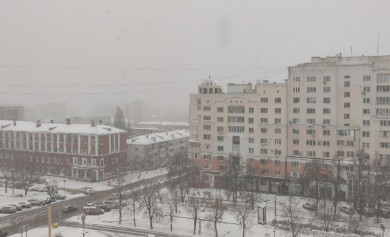В Белгороде снегопад приостановил движение транспорта