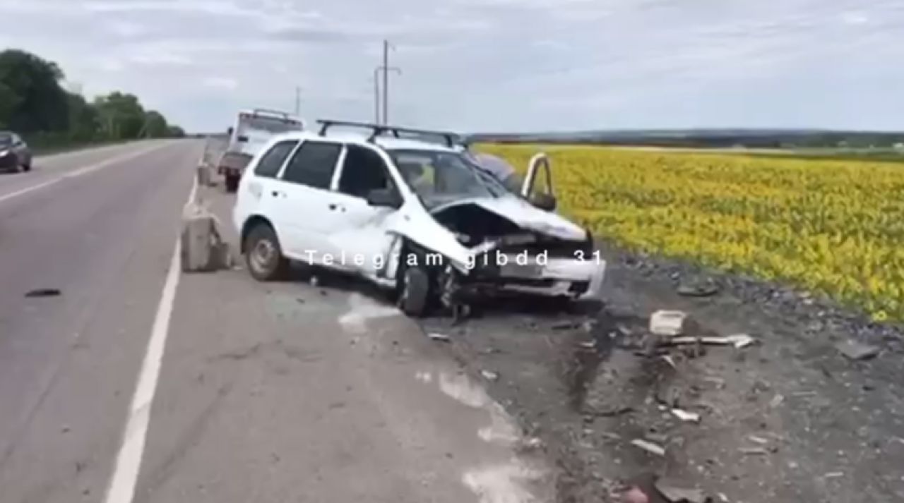 В Белгородской области машина влетела в отбойник