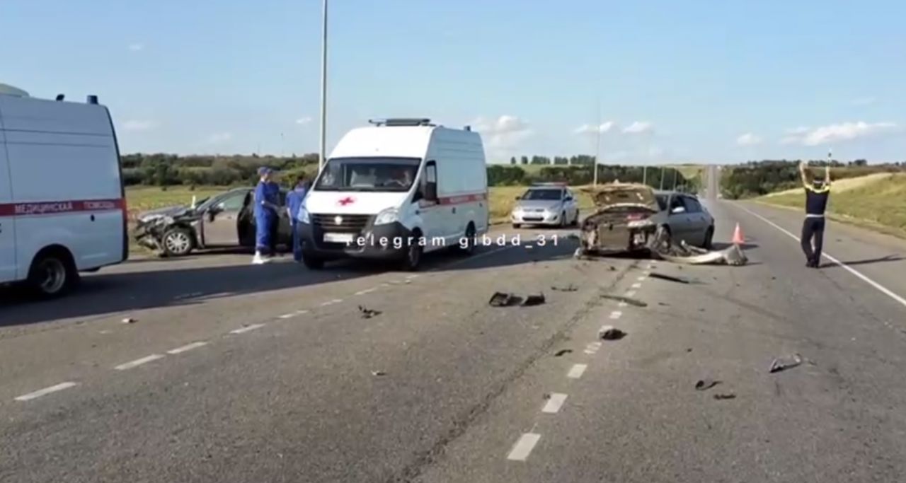 В Белгородской области в массовом ДТП пострадали двое взрослых и ребенок