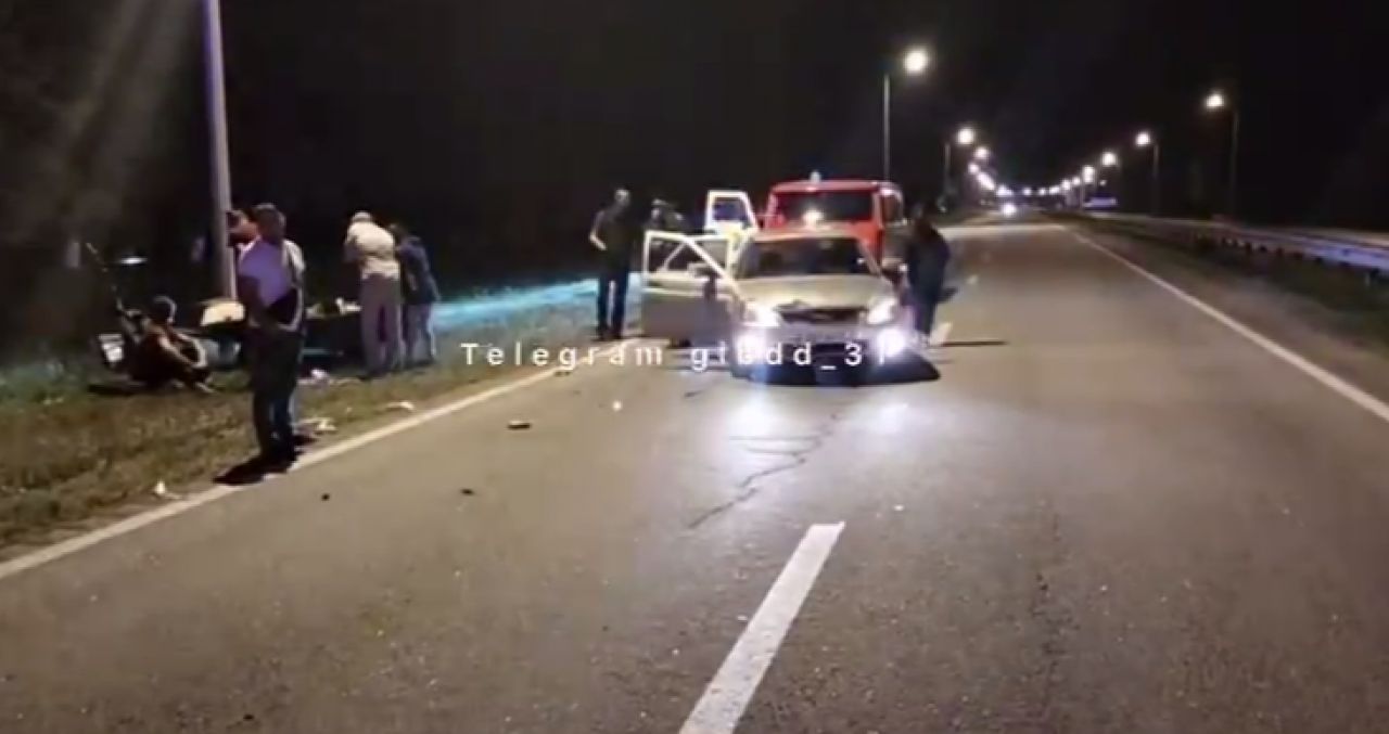 В Белгородской области машина сбила мотоблок с пьяным водителем