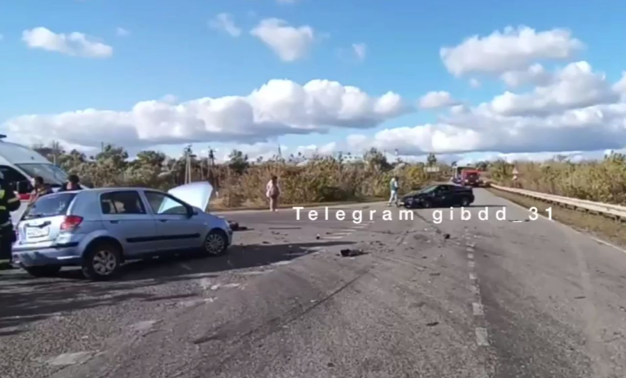 В Белгородской области в столкновении двух авто пострадала молодая женщина