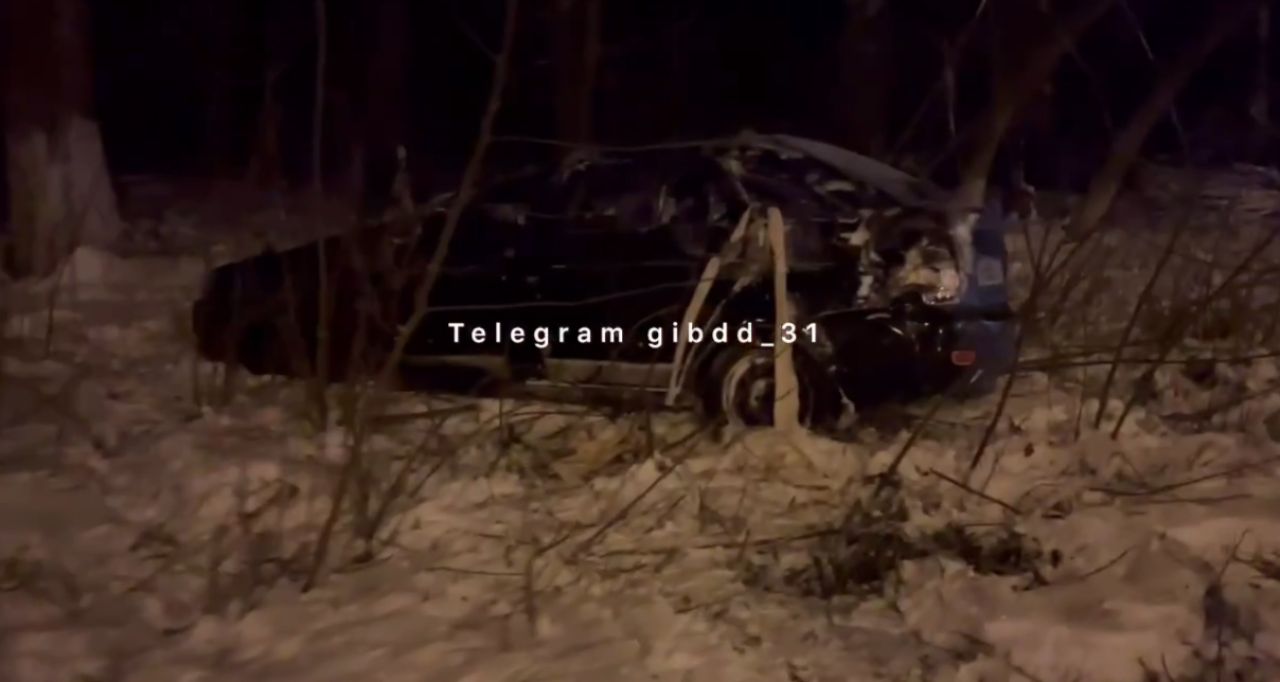 В Белгородской области на трассе перевернулась легковушка