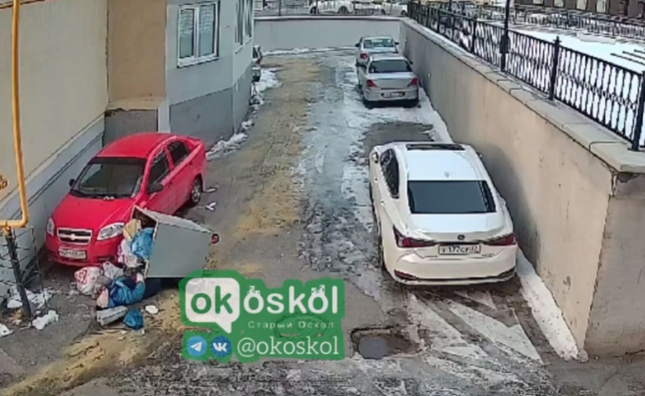 В Старом Осколе мусорные контейнеры нападают на людей и автомобили