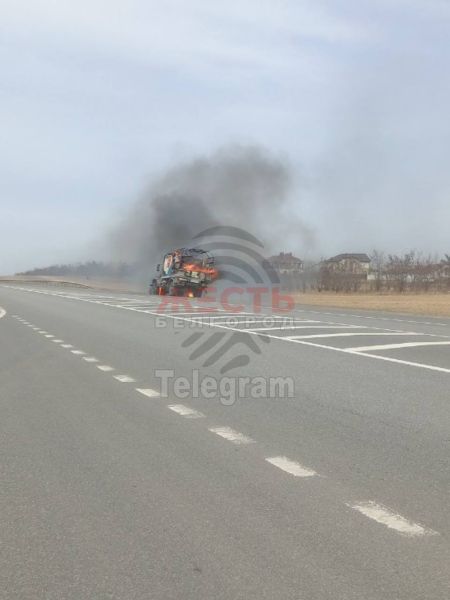 На трассе под Белгородом сгорел автомобиль