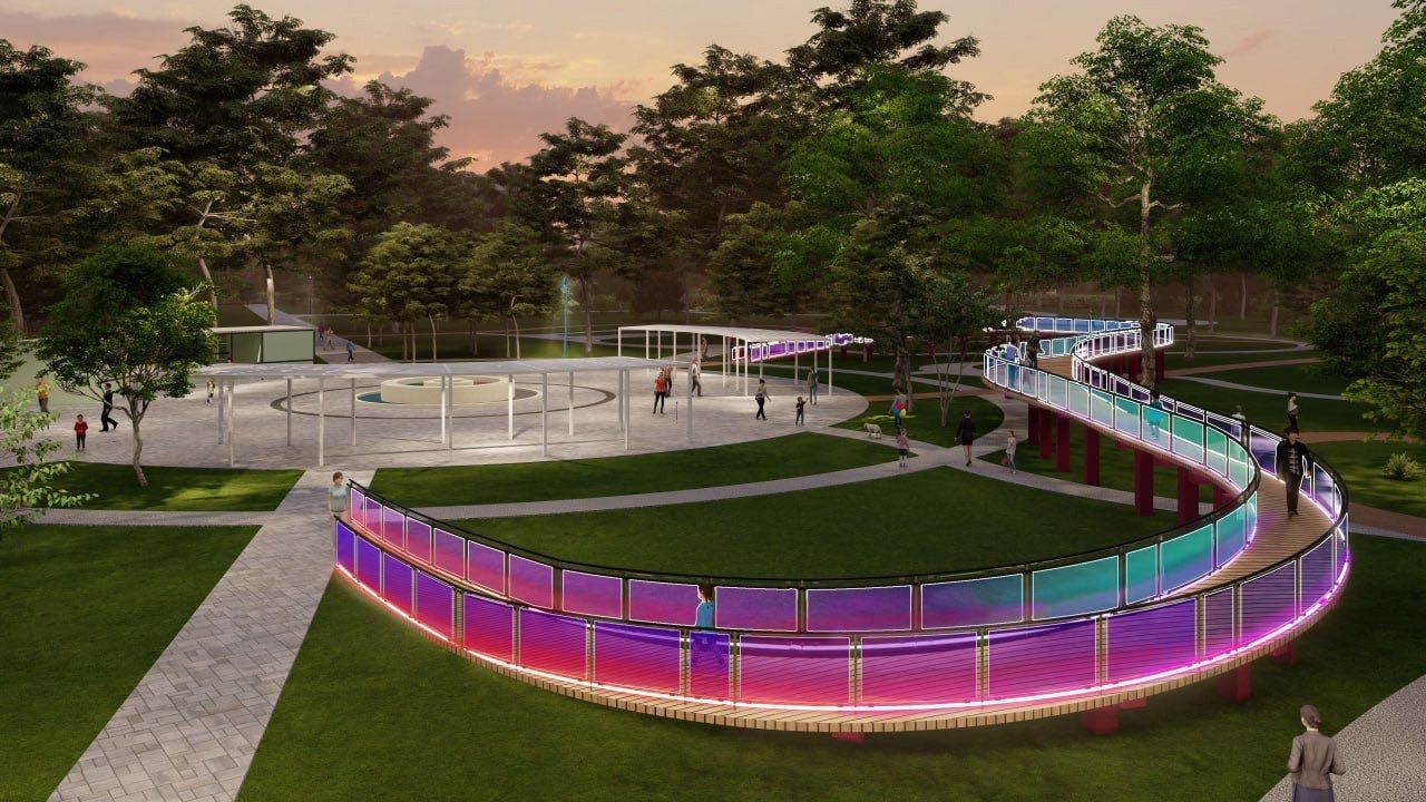 Белгородцам рассказали о деталях будущего светового моста в парке