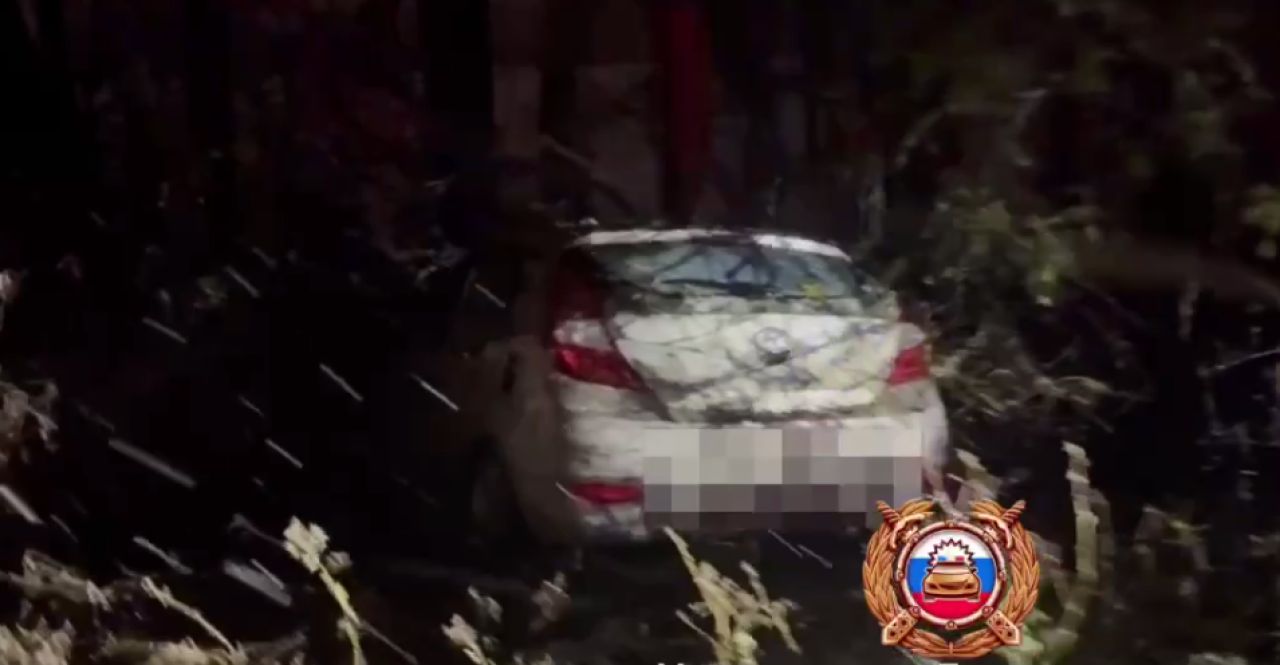 В Белгородской области женщина на иномарке вылетела с заснеженной трассы во время снегопада