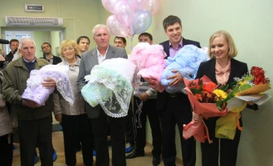 Белгородка родила четверню