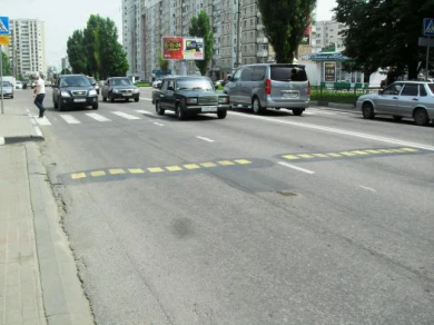 В Белгороде на смену муляжам видеокамер пришёл 3D лежачий полицейский