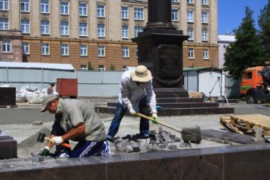 В Белгороде сегодня закончатся бетонные работы над стелой 