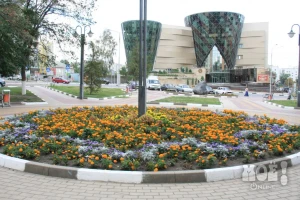 Клумба завода «Белагромаш-Сервис имени В.М. Рязанова». Фото Алексея Чухланцева